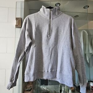 Brandy Melville Gray Half-Zip Sweater